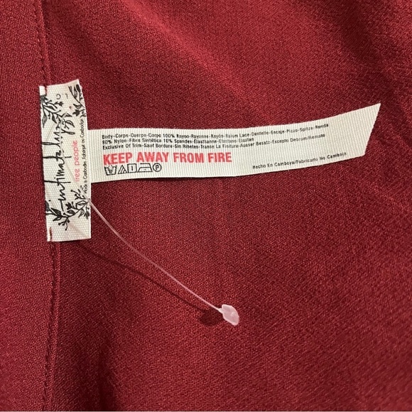 Free People Elsa Bodysuit Top Wine Size Large Surplice Neck Long Sleeve - Picture 11 of 11